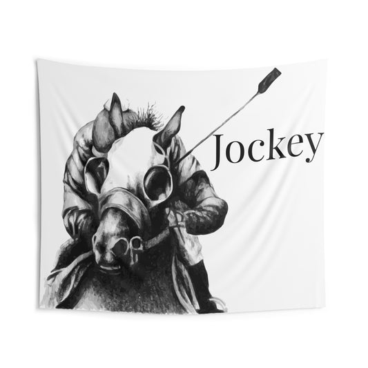 Jockey- Hand Drawing- Indoor Wall Tapestry