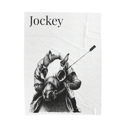 Jockey - Hand Drawing - Plush Blanket