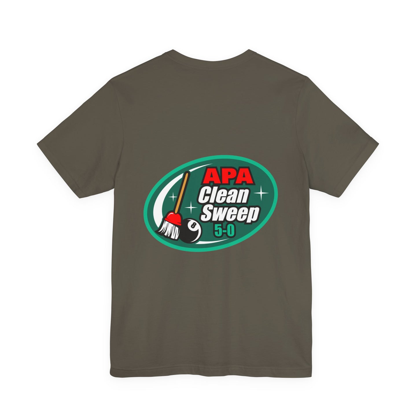 Billiards Pool Clean Sweep 5-0 Eight Ball Broom Graphic T-Shirt