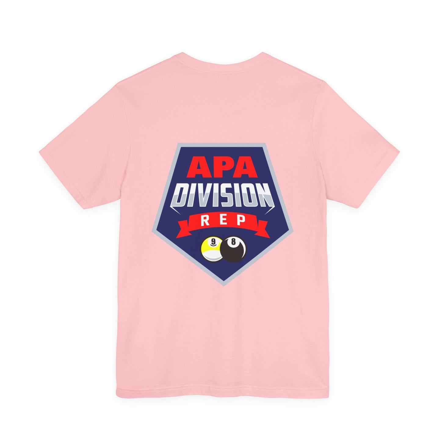 APA Division Rep Billiards Pool Player Graphic Tee with 8 Ball and 9 Ball Design