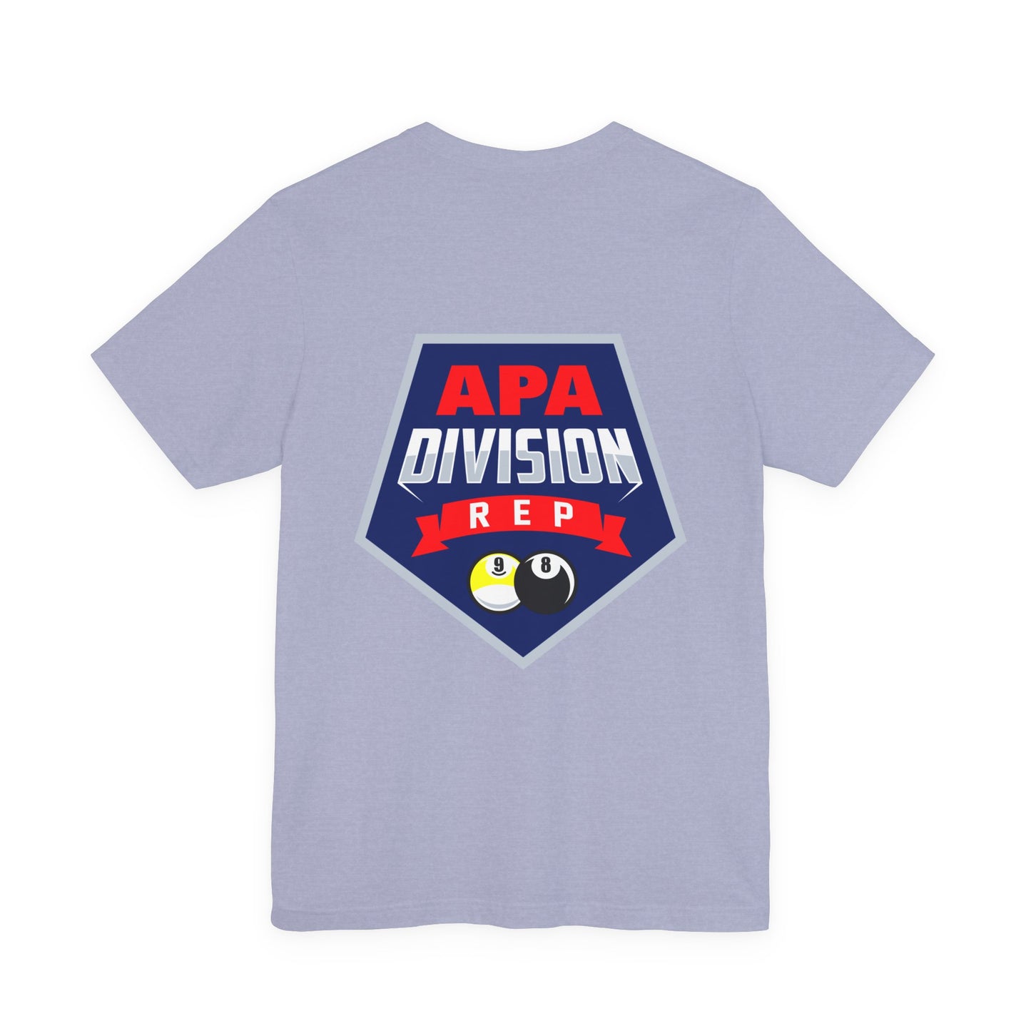 APA Division Rep Billiards Pool Player Graphic Tee with 8 Ball and 9 Ball Design