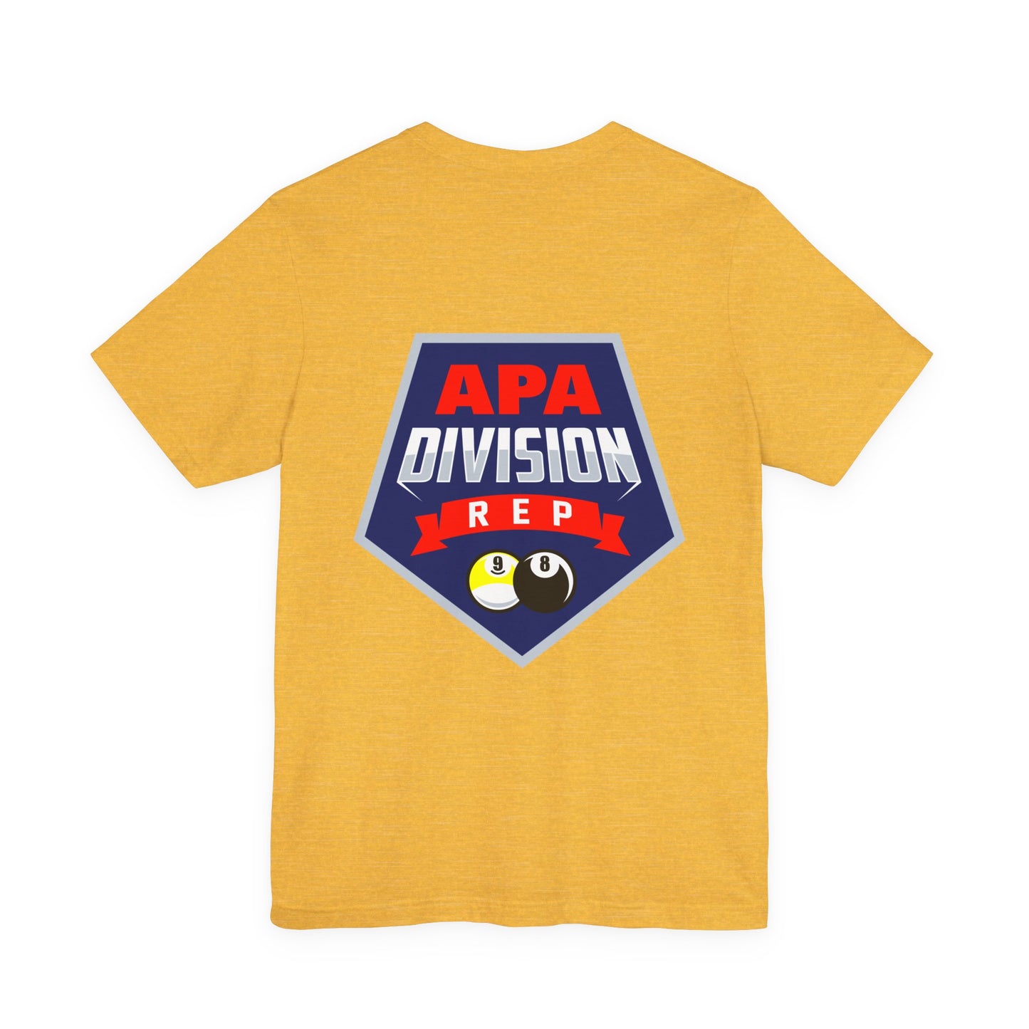 APA Division Rep Billiards Pool Player Graphic Tee with 8 Ball and 9 Ball Design