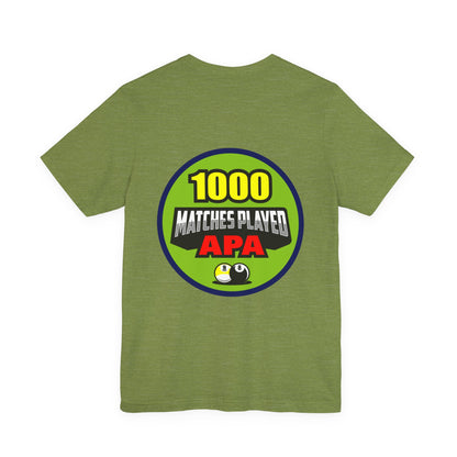 1000 Matches Played APA Billiards Pool Player Achievement Design