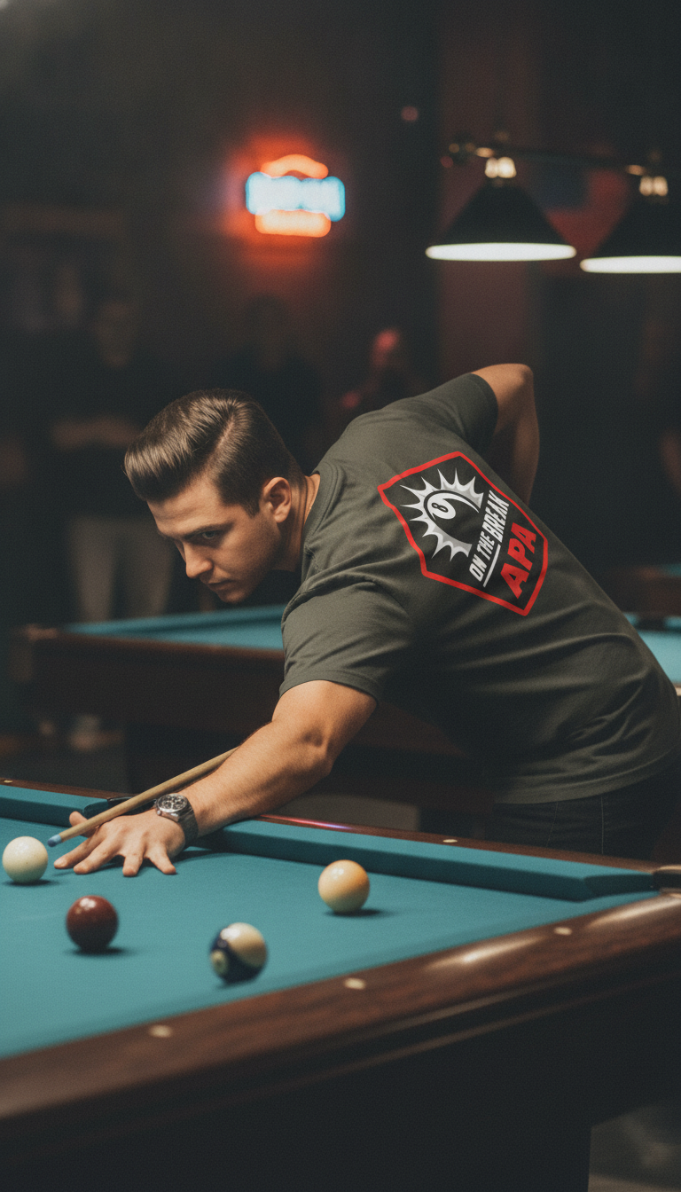 8-Ball Pool Break Graphic Tee | Billiards Enthusiast T-Shirt