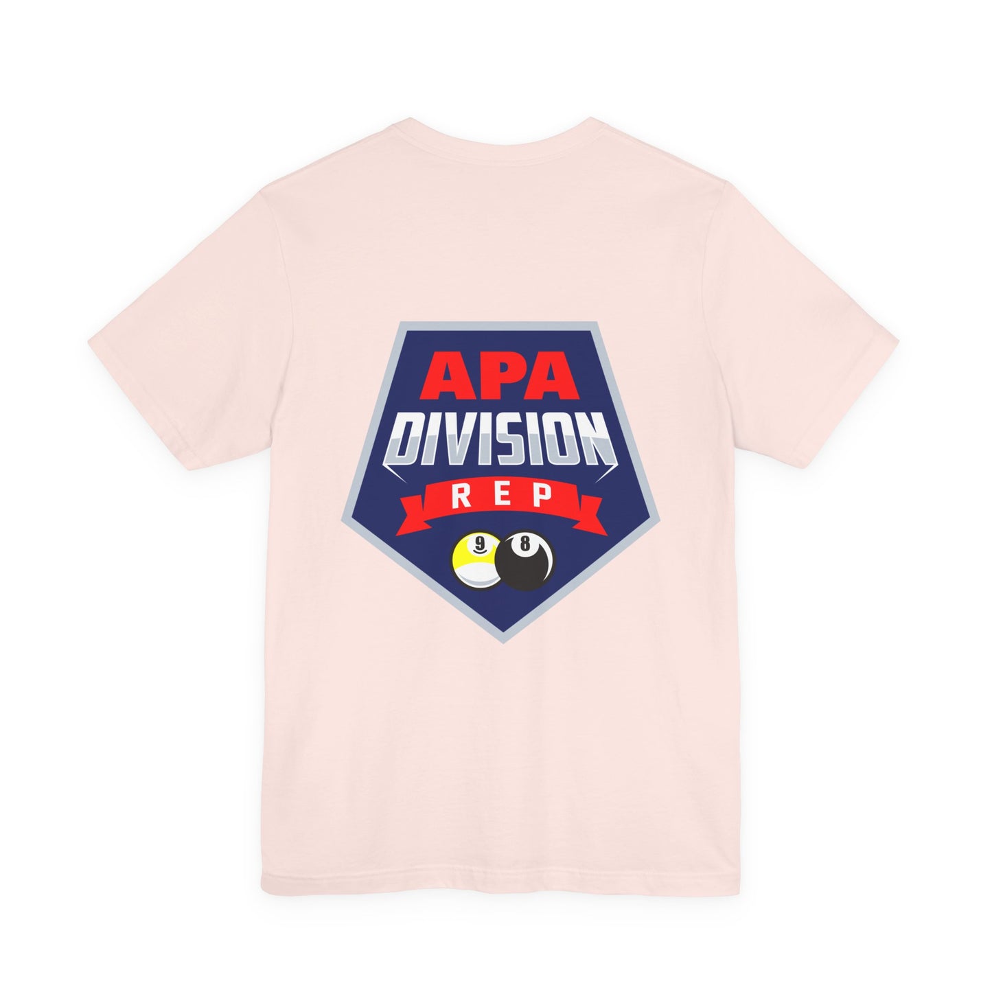 APA Division Rep Billiards Pool Player Graphic Tee with 8 Ball and 9 Ball Design