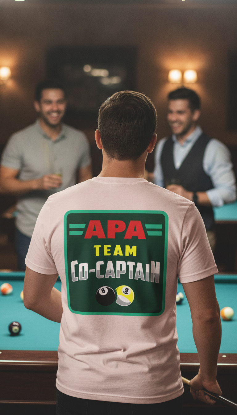 APA Team Co-Captain Billiards Pool Player 8 Ball 9 Ball T-shirt