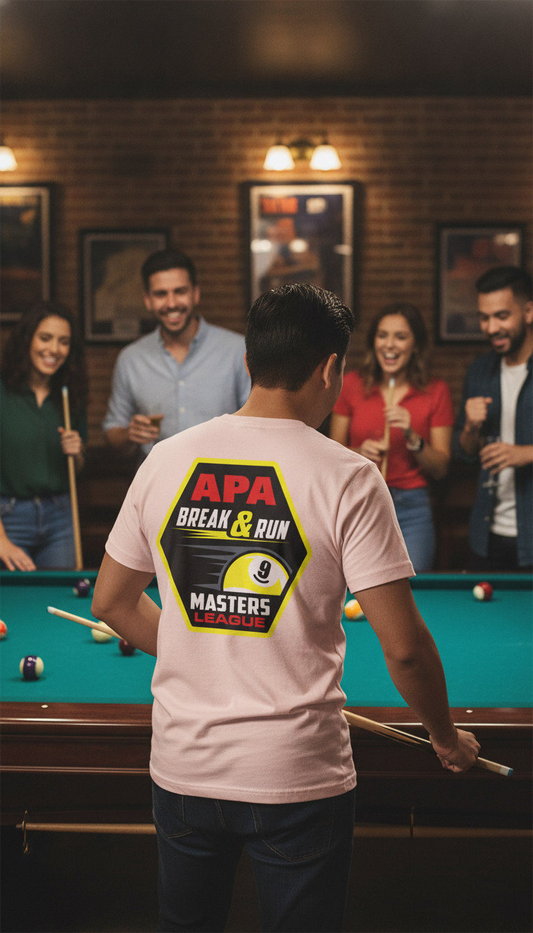 APA Break & Run Masters League 9-Ball Billiards Graphic T-Shirt