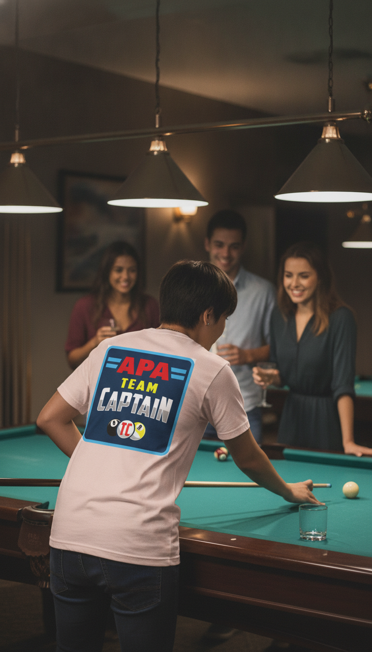 APA Team Captain Billiards Pool Player Graphic T-Shirt
