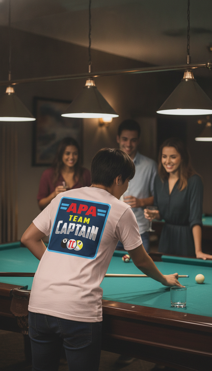 APA Team Captain Billiards Pool Player Graphic T-Shirt