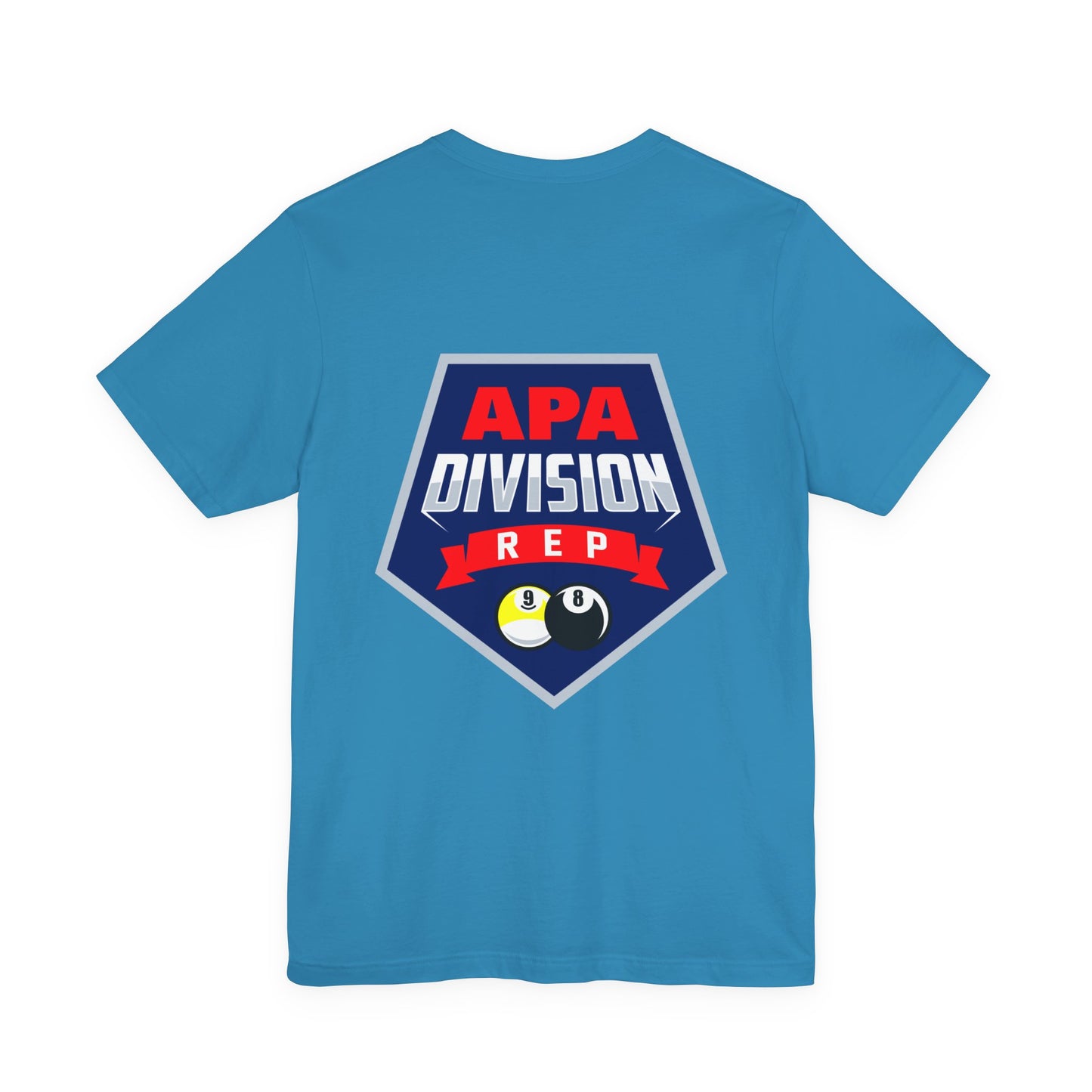 APA Division Rep Billiards Pool Player Graphic Tee with 8 Ball and 9 Ball Design