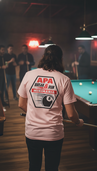Break & Run Minimania 8-Ball Billiards T-shirt