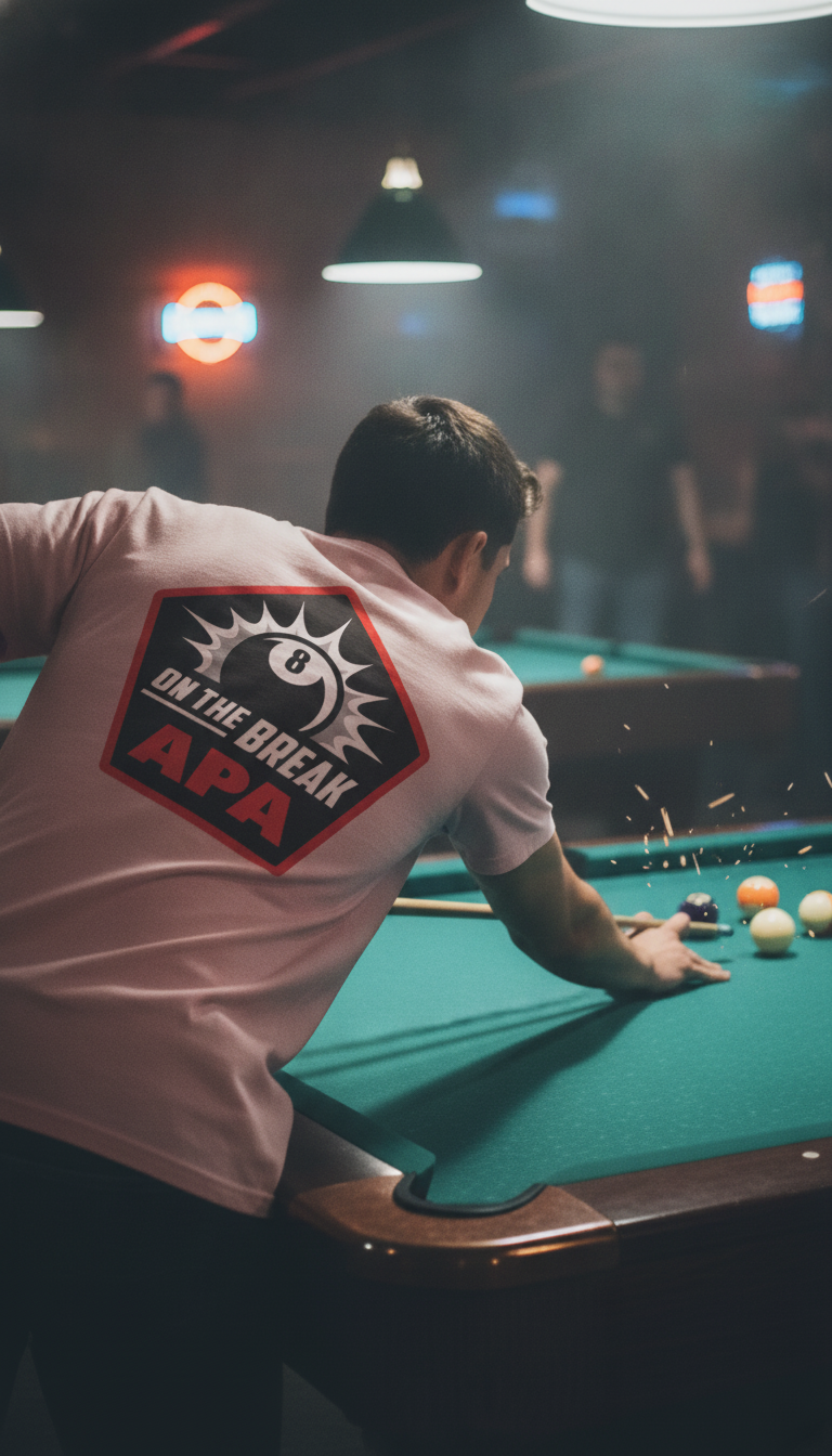 On The Break 8-Ball APA Billiards Graphic T-shirt
