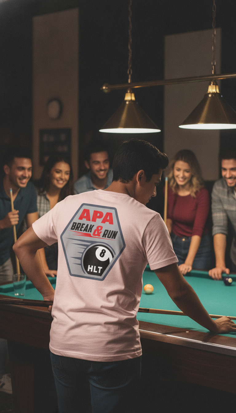 APA Break & Run 8 Ball Pool Billiards Graphic T-Shirt