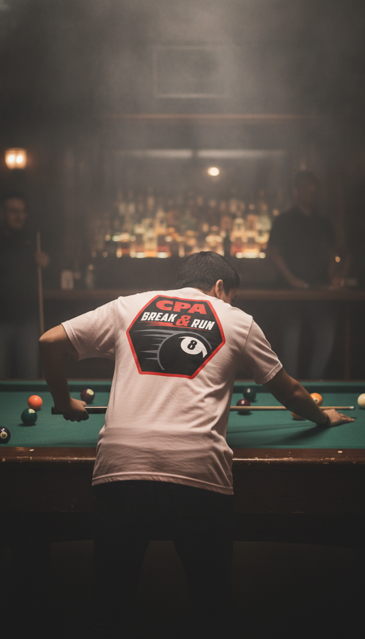 CPA Break & Run 8-Ball Pool Player Graphic Tee