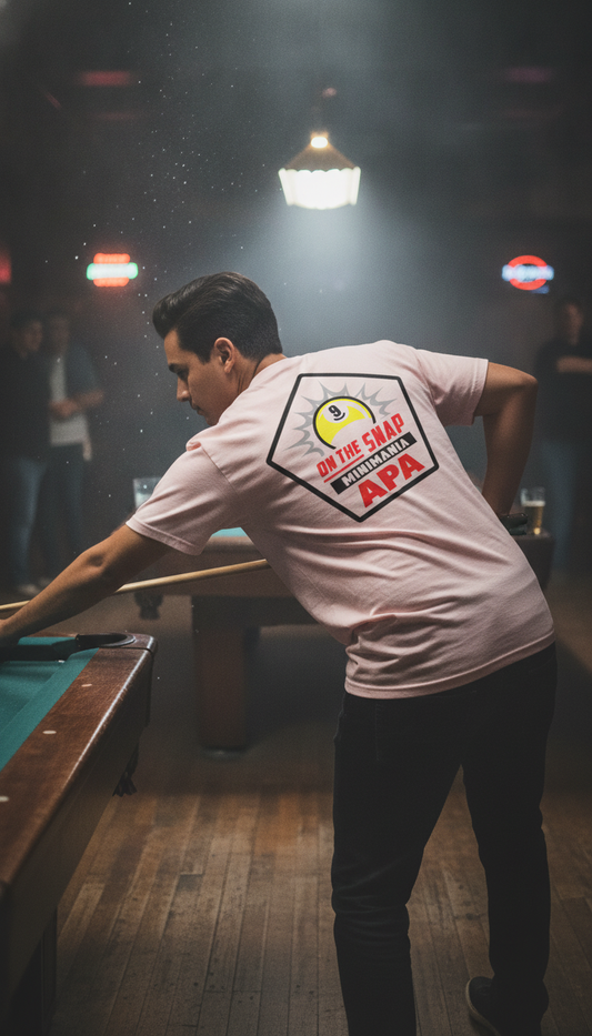 On The Snap 9-Ball Billiards APA Minimania Graphic T-Shirt
