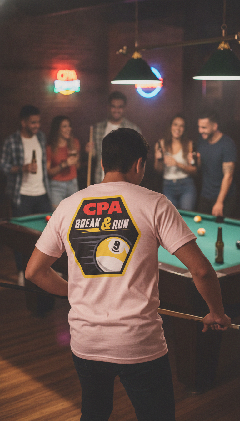 CPA Break & Run Billiards 9-Ball Graphic T-Shirt