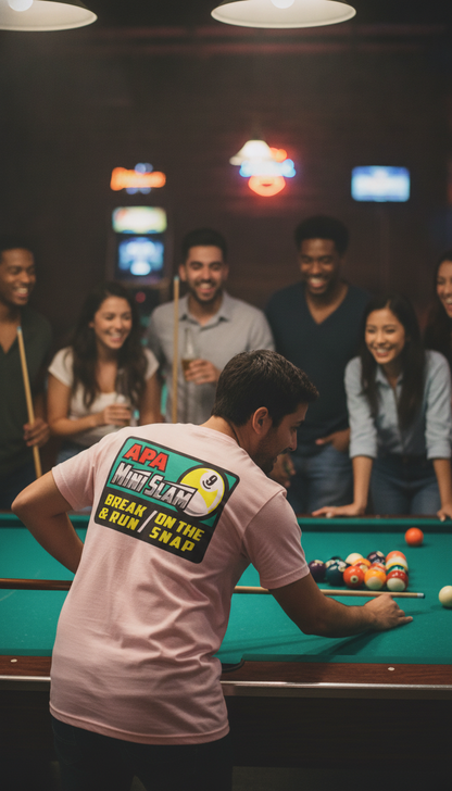 Billiards 9 Ball Pool Player Mini Slam T-shirt Break Run Snap
