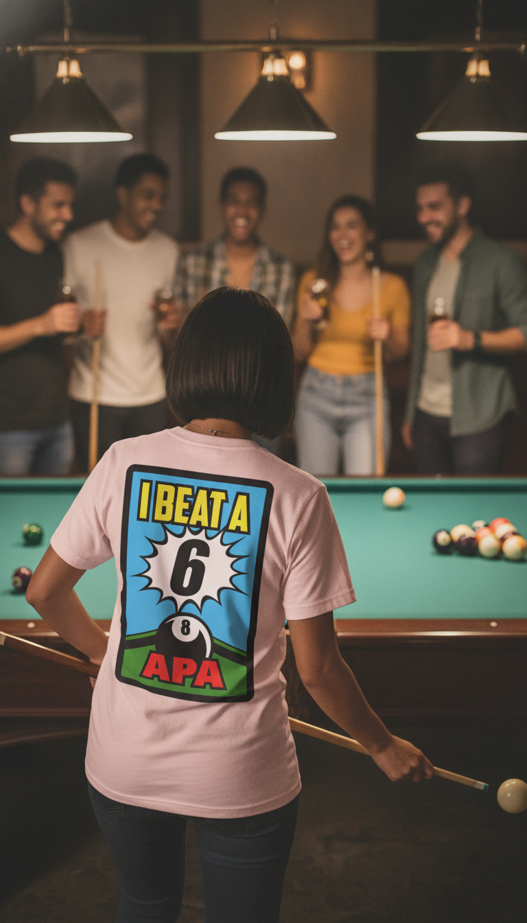 I Beat A 6 APA Billiards Victory T-Shirt