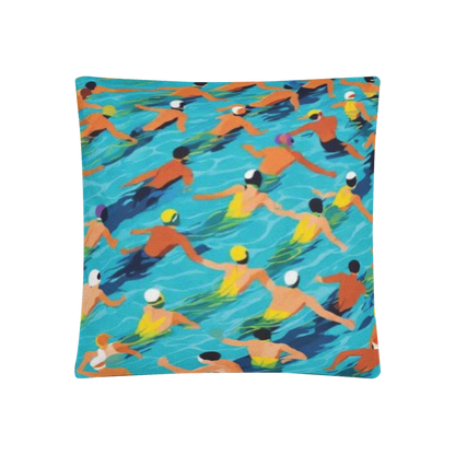 Woven Texture Square Cushion Case 20” x 20”-Linen- Swim