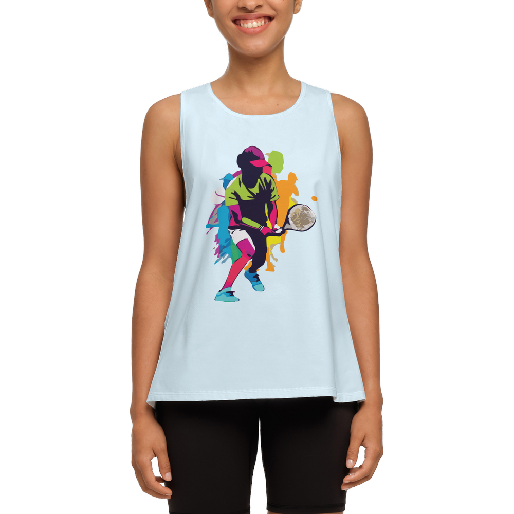 Women’s Cross Back Sleeveless Tank Top- Tennis