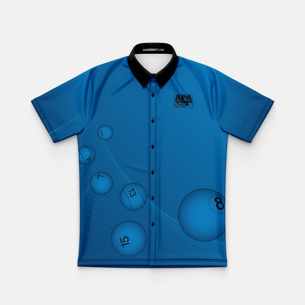 APA Pool Ball Mens Full Button Crew
