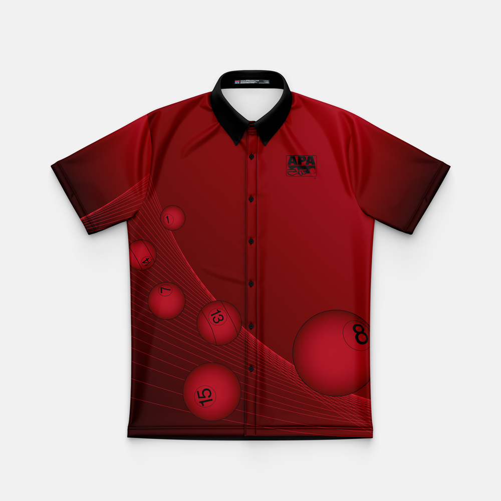 APA Pool Ball Mens Full Button Crew