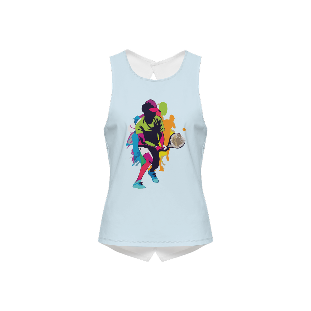 Women’s Cross Back Sleeveless Tank Top- Tennis